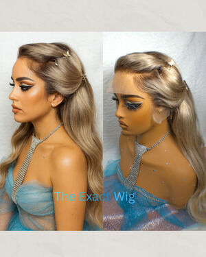 ✨20 In Layered Dark Ash Blonde Ombre Brown Root Human Hair Lace Wig READY!✨